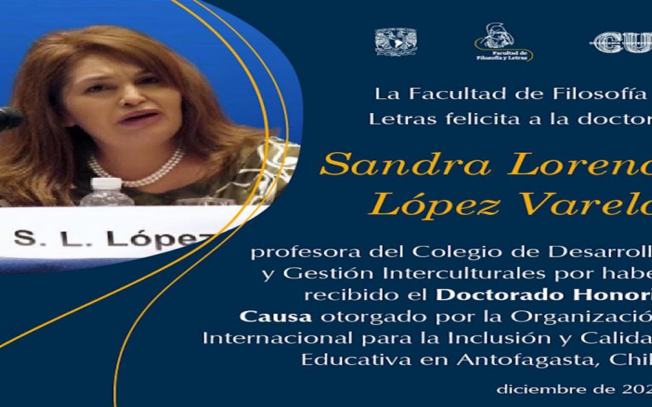 El Colegio de DyGI felicita a la Dra. Sandra Lorena López Varela