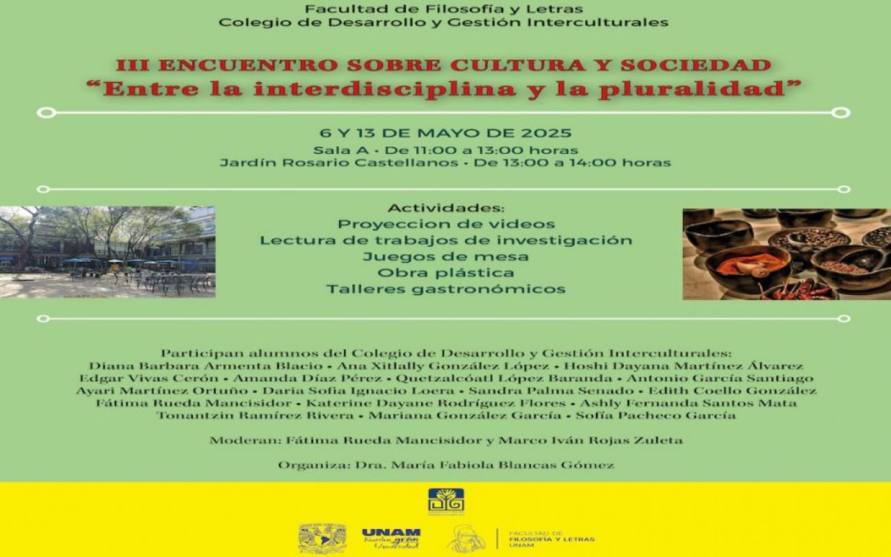 III ENCUENTRO SOBRE CULTURA Y SOCIEDAD: "Entre la interdisciplina y la pluralidad”